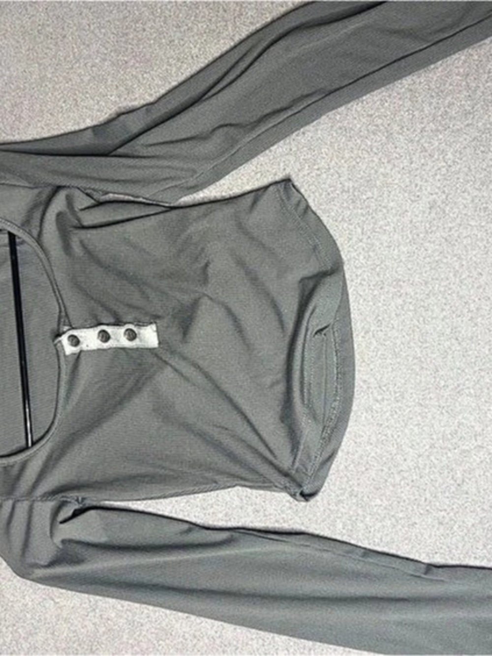Dazy Button Front Ribbed Long Sleeve T-Shirt Gray